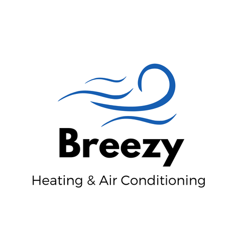 the logo for breezy heating and air conditioning
