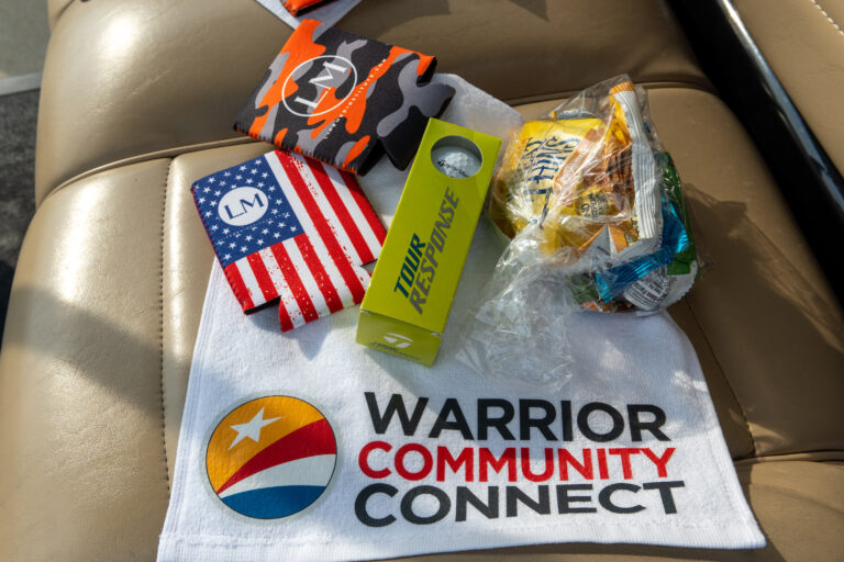 a white towel with the words warrior community connect on it
